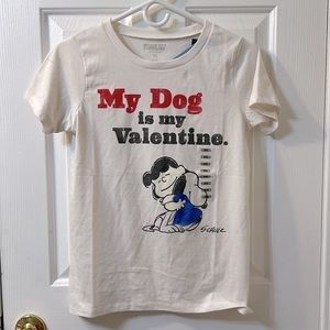 Brand New Peanuts Snoopy My Dog is My Valentine T shirts Size XS